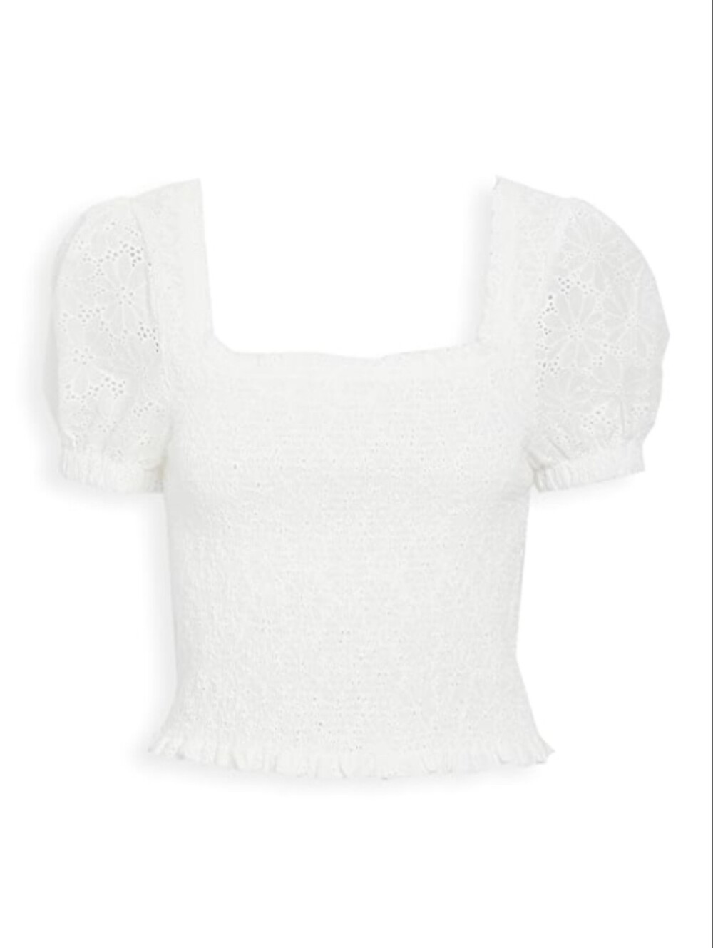ASTR the Label Hudson Top White Eyelet Large NWT
